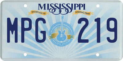 MS license plate MPG219
