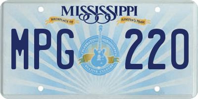 MS license plate MPG220