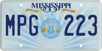 MS license plate MPG223