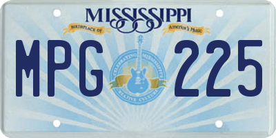 MS license plate MPG225