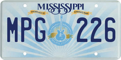 MS license plate MPG226