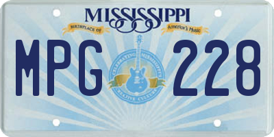 MS license plate MPG228