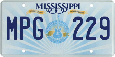 MS license plate MPG229