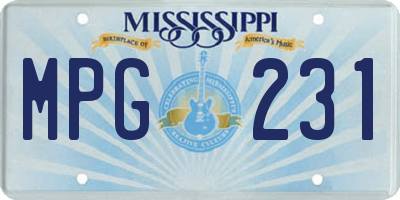MS license plate MPG231