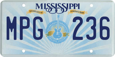 MS license plate MPG236