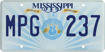 MS license plate MPG237