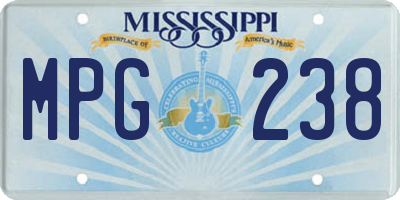 MS license plate MPG238