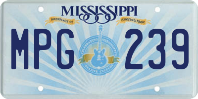 MS license plate MPG239