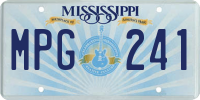 MS license plate MPG241
