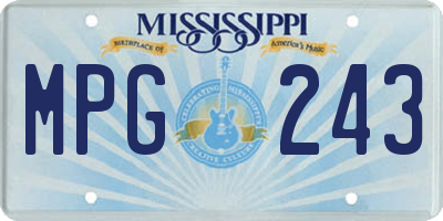 MS license plate MPG243