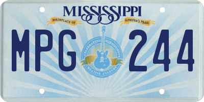 MS license plate MPG244