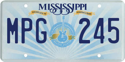 MS license plate MPG245
