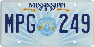 MS license plate MPG249