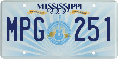 MS license plate MPG251