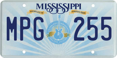 MS license plate MPG255