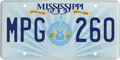MS license plate MPG260