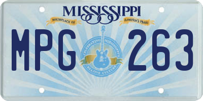 MS license plate MPG263