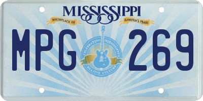 MS license plate MPG269
