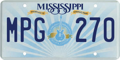 MS license plate MPG270