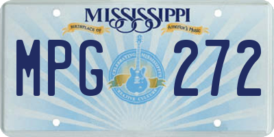MS license plate MPG272