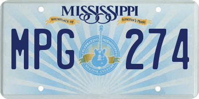 MS license plate MPG274