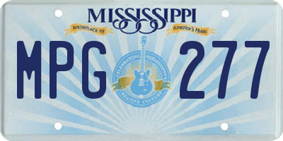 MS license plate MPG277