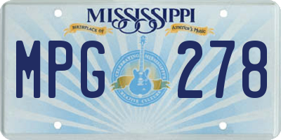 MS license plate MPG278