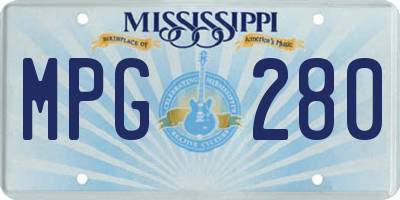MS license plate MPG280