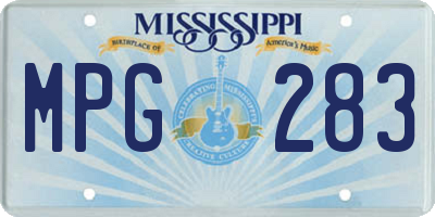 MS license plate MPG283