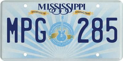 MS license plate MPG285