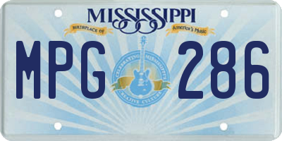 MS license plate MPG286