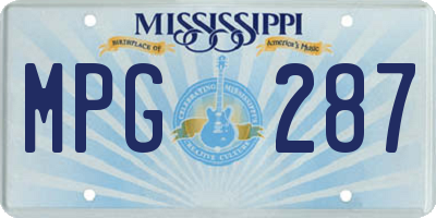 MS license plate MPG287