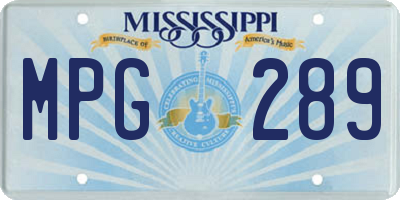 MS license plate MPG289