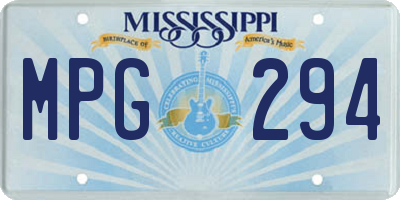 MS license plate MPG294
