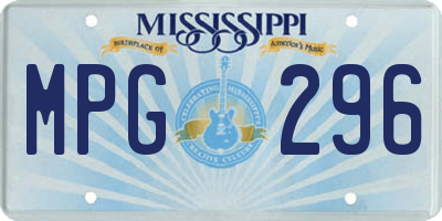 MS license plate MPG296
