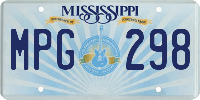 MS license plate MPG298