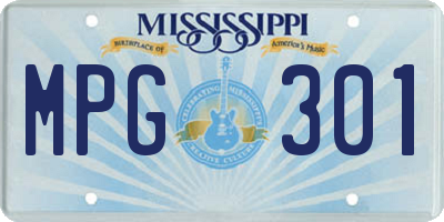 MS license plate MPG301