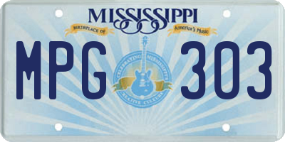 MS license plate MPG303