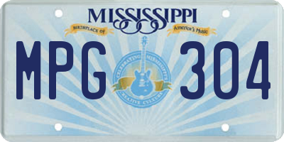 MS license plate MPG304