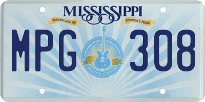 MS license plate MPG308