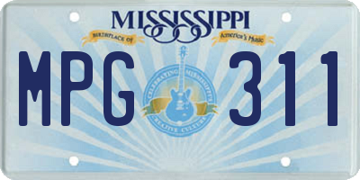 MS license plate MPG311