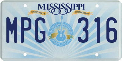 MS license plate MPG316