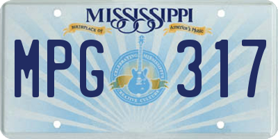 MS license plate MPG317