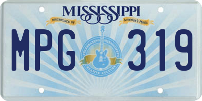 MS license plate MPG319