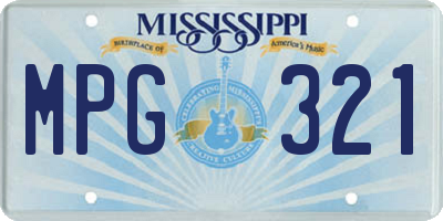 MS license plate MPG321
