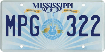 MS license plate MPG322