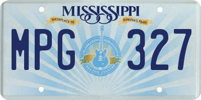 MS license plate MPG327