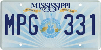 MS license plate MPG331
