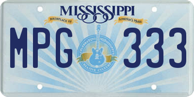 MS license plate MPG333
