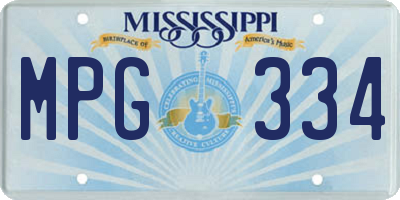 MS license plate MPG334